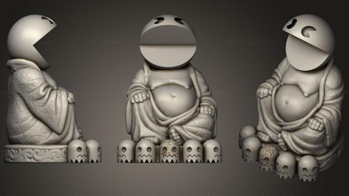 Indian sculptures (Pac Man Buddha, STKI_0154) 3D models for cnc